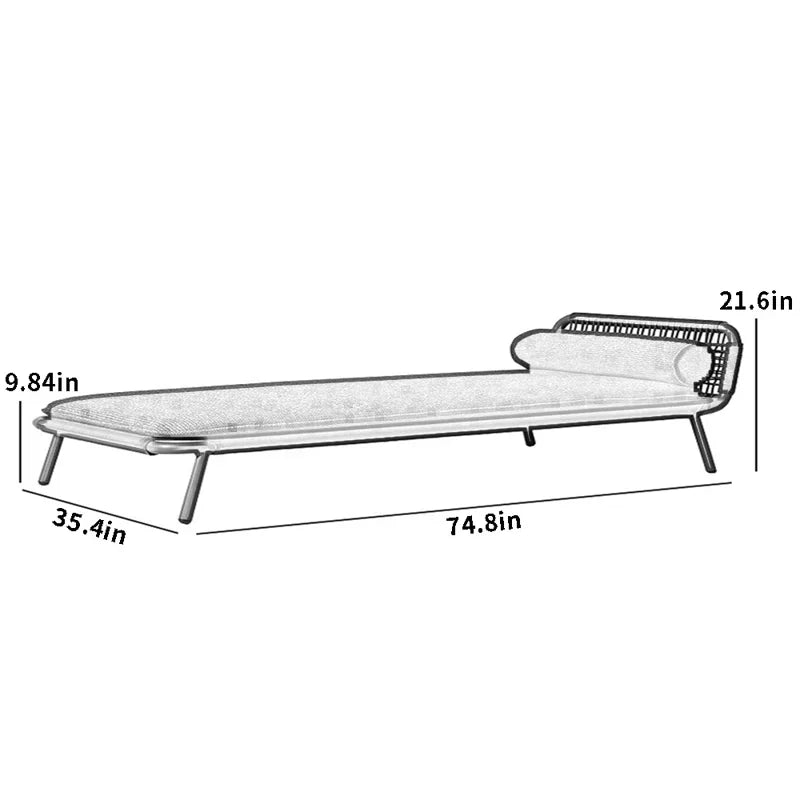 Nery Outdoor Swimming Poolside Lounger (GREY) Braided & Rope