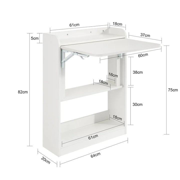 OmkarWood Kendyle 64cm Space-Saver Foldable Study Desk