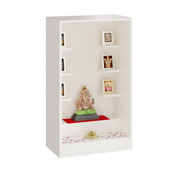 Anaya Engineered Wood Home Temple or Puja Shelf — Floor & Wall Mount