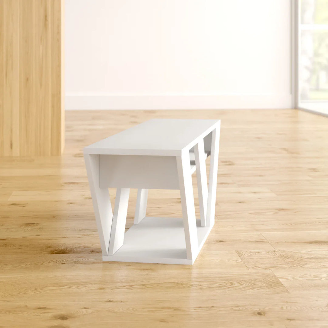 Omkarwood Kirstin 110 cm Modern V-Leg TV Unit – White