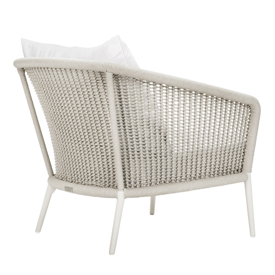 Aid Outdoor Patio Seating Set Single Chair and 1 Side Table Set (Grey) Braided & Rope