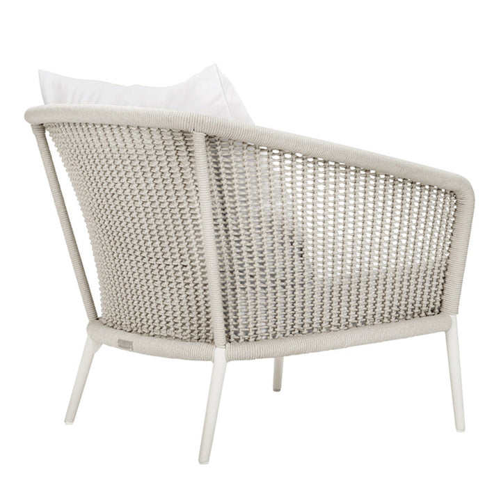 Aid Outdoor Patio Seating Set Single Chair and 1 Side Table Set (Grey) Braided & Rope