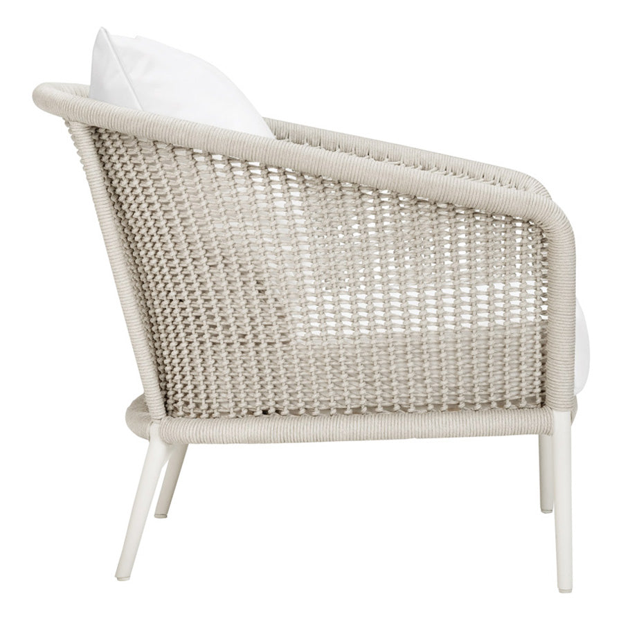 Aid Outdoor Patio Seating Set Single Chair and 1 Side Table Set (Grey) Braided & Rope