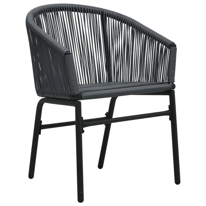 Nitra Outdoor Patio Seating Set 2 Chairs and 1 Table Set (Black) - Coffee Table Sets