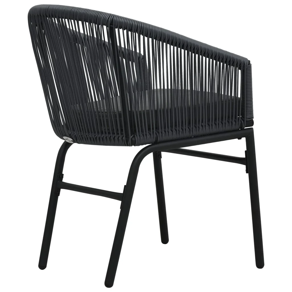 Nitra Outdoor Patio Seating Set 2 Chairs and 1 Table Set (Black) - Coffee Table Sets