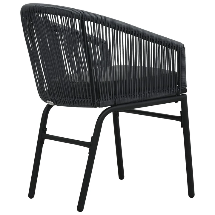 Nitra Outdoor Patio Seating Set 2 Chairs and 1 Table Set (Black) - Coffee Table Sets