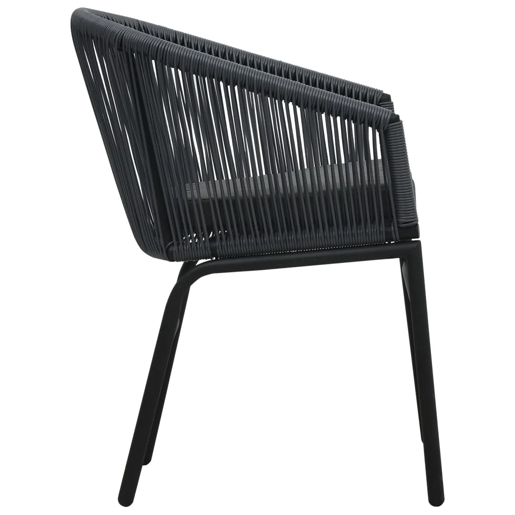Nitra Outdoor Patio Seating Set 2 Chairs and 1 Table Set (Black) - Coffee Table Sets
