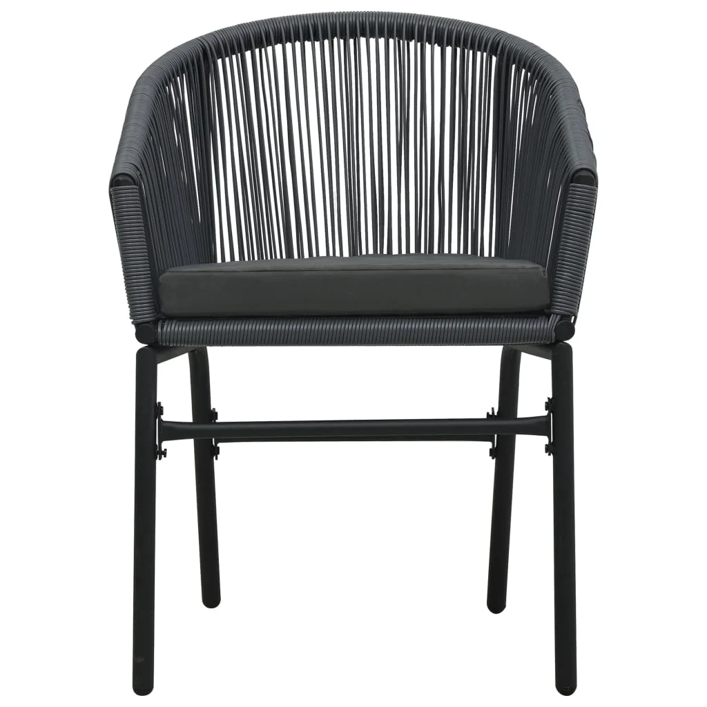 Nitra Outdoor Patio Seating Set 2 Chairs and 1 Table Set (Black) - Coffee Table Sets