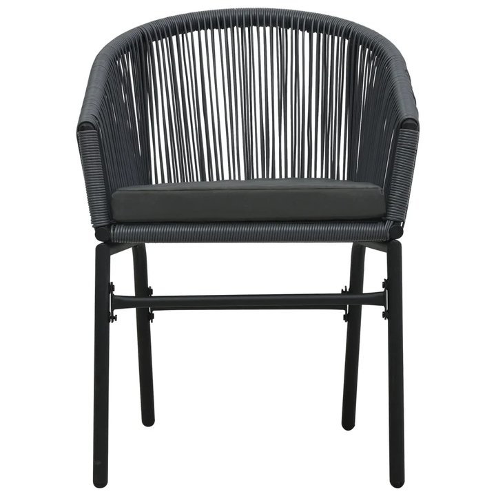 Nitra Outdoor Patio Seating Set 2 Chairs and 1 Table Set (Black) - Coffee Table Sets