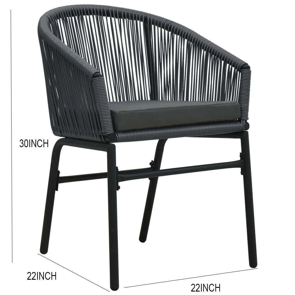 Nitra Outdoor Patio Seating Set 2 Chairs and 1 Table Set (Black) - Coffee Table Sets