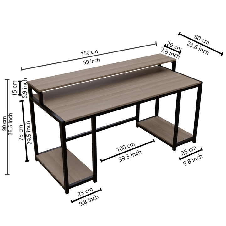 Nexus Computer Table With Open Storage | Computer Table | Study Table for Home