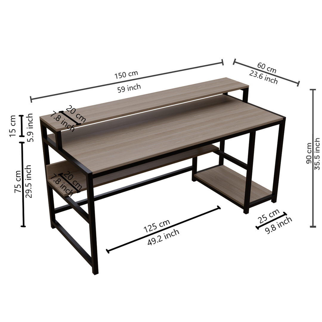 Trio Computer Table With Open Storage | Computer Table | Study Table for Home