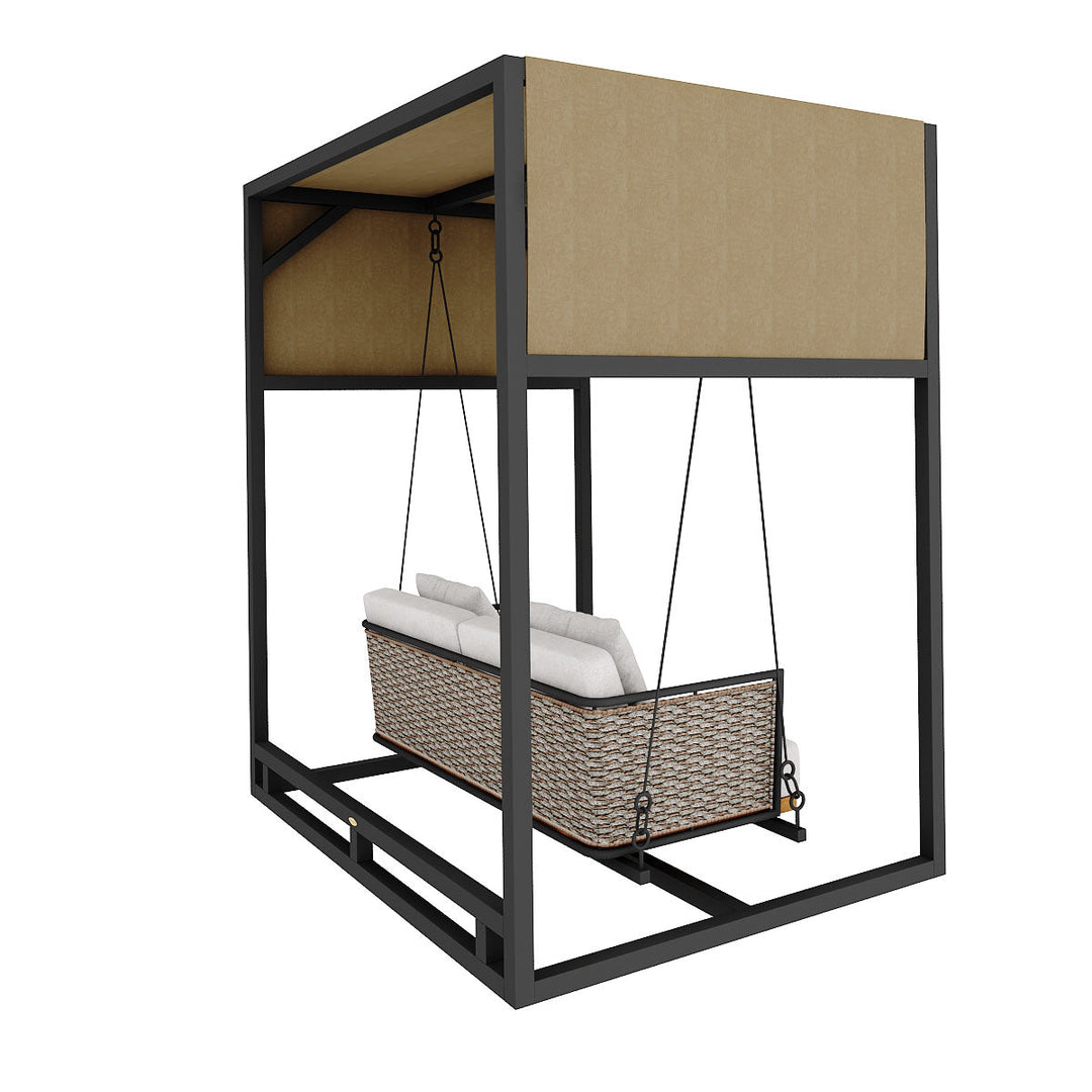 Betancur Double Seater Hanging Swing With Stand For Balcony, Garden Swing (Grey)