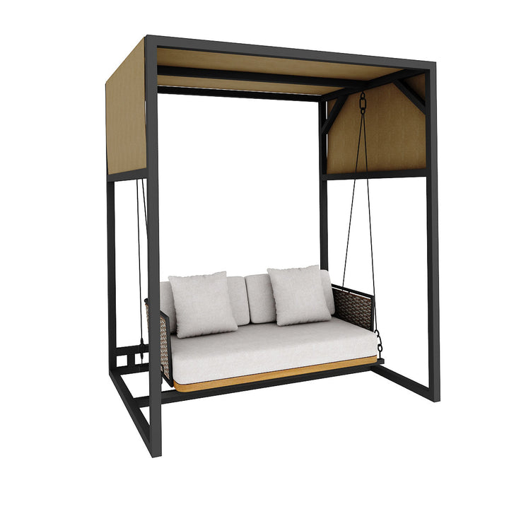 Betancur Double Seater Hanging Swing With Stand For Balcony, Garden Swing (Grey)