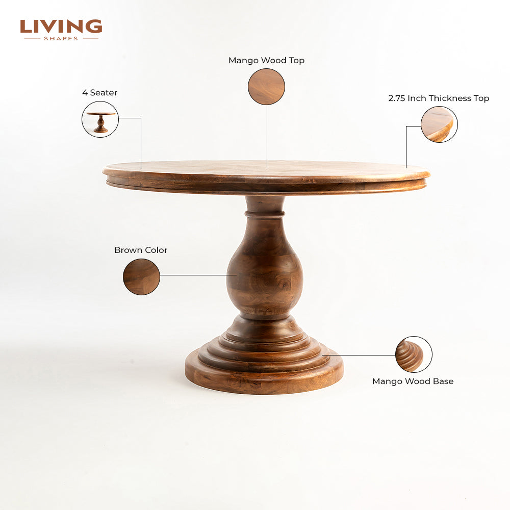 Viktor Mango 4 Seater Wooden Dining Table Dining Table