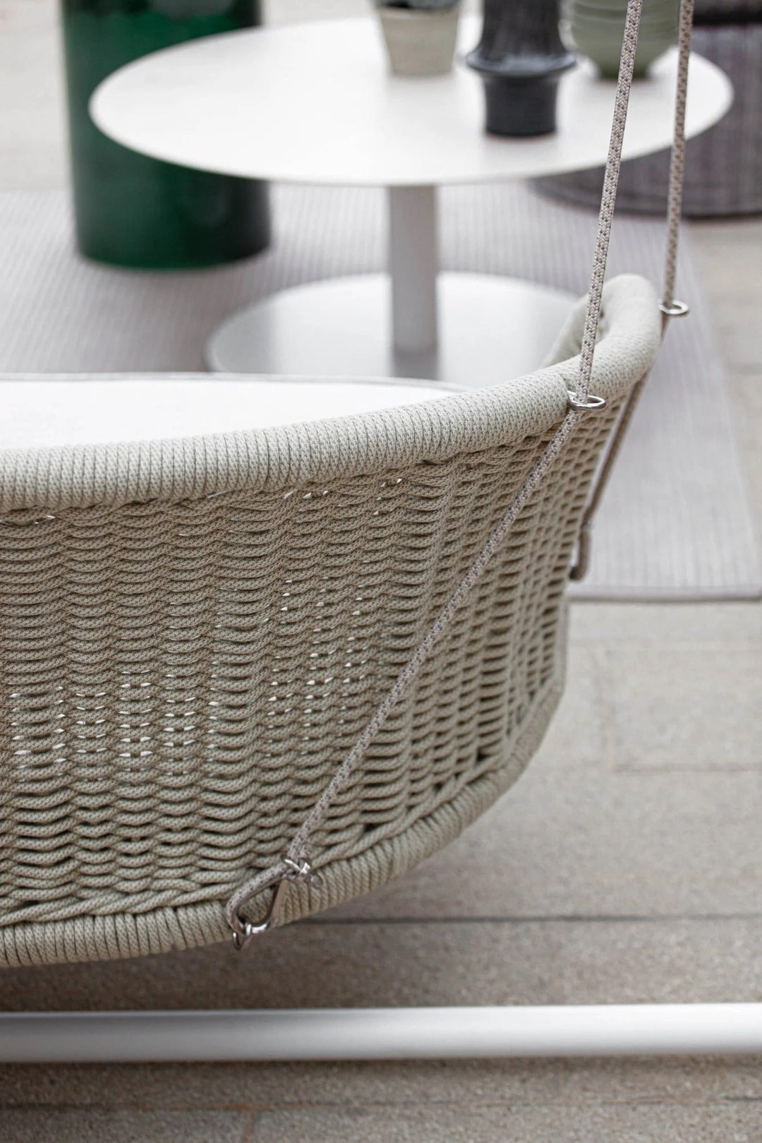 Noxe Single Seater Hanging Swing Without Stand For Balcony Garden Swing (Cream) Braided & Rope - Swings