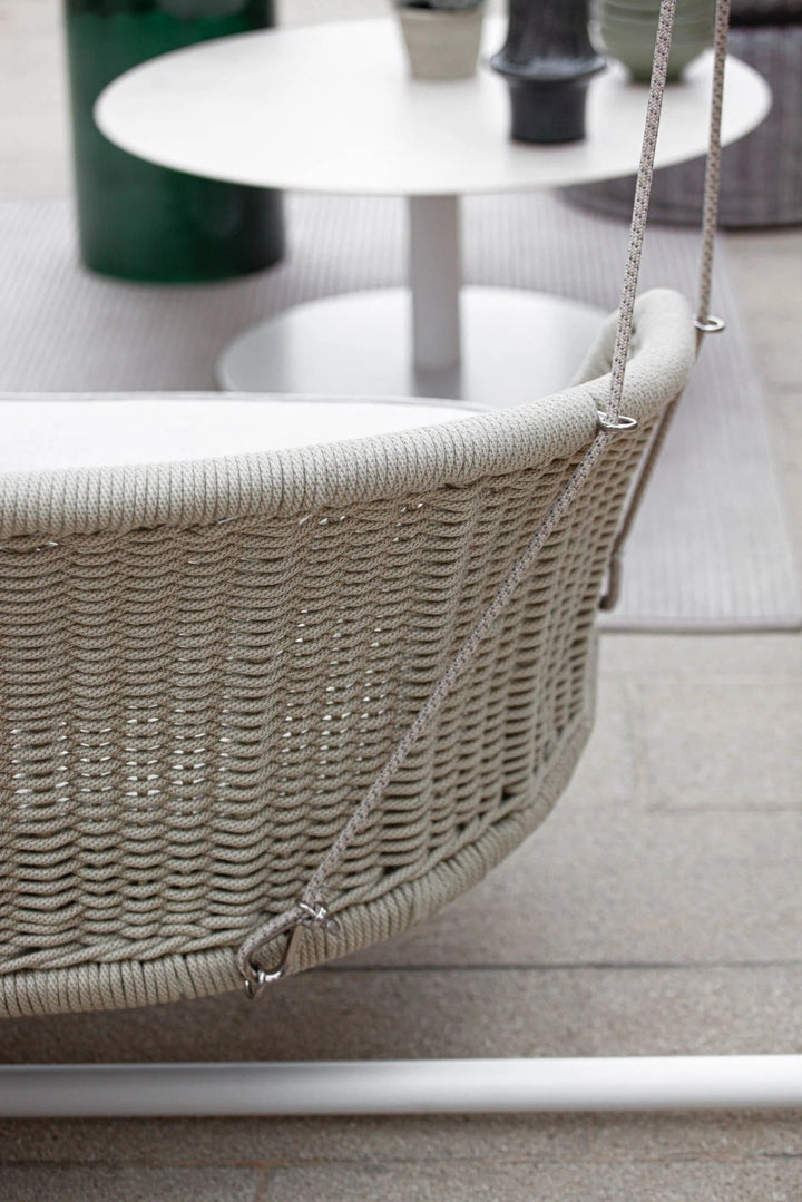 Noxe Single Seater Hanging Swing Without Stand For Balcony Garden Swing (Cream) Braided & Rope - Swings