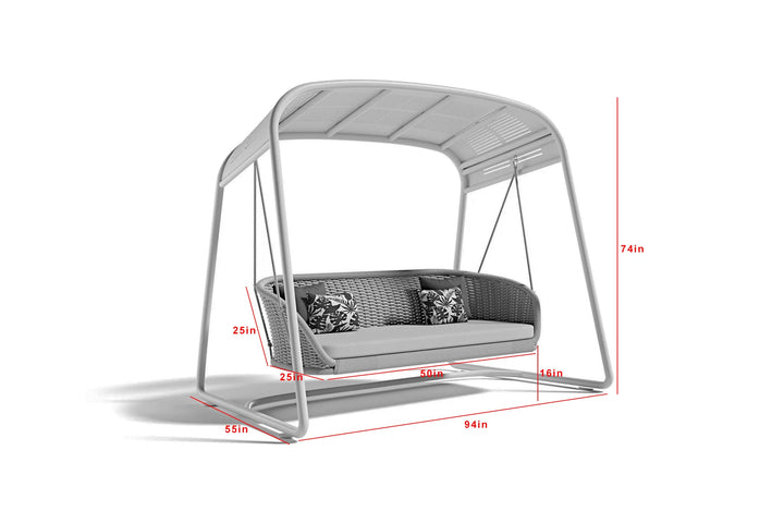 Wegg Double Seater Hanging Swing With Stand For Balcony , Garden Swing (Dark Grey)