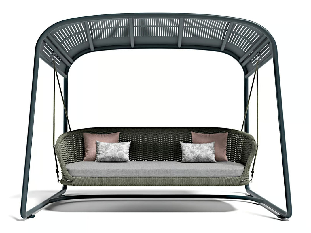 Wegg Double Seater Hanging Swing With Stand For Balcony , Garden Swing (Dark Grey)