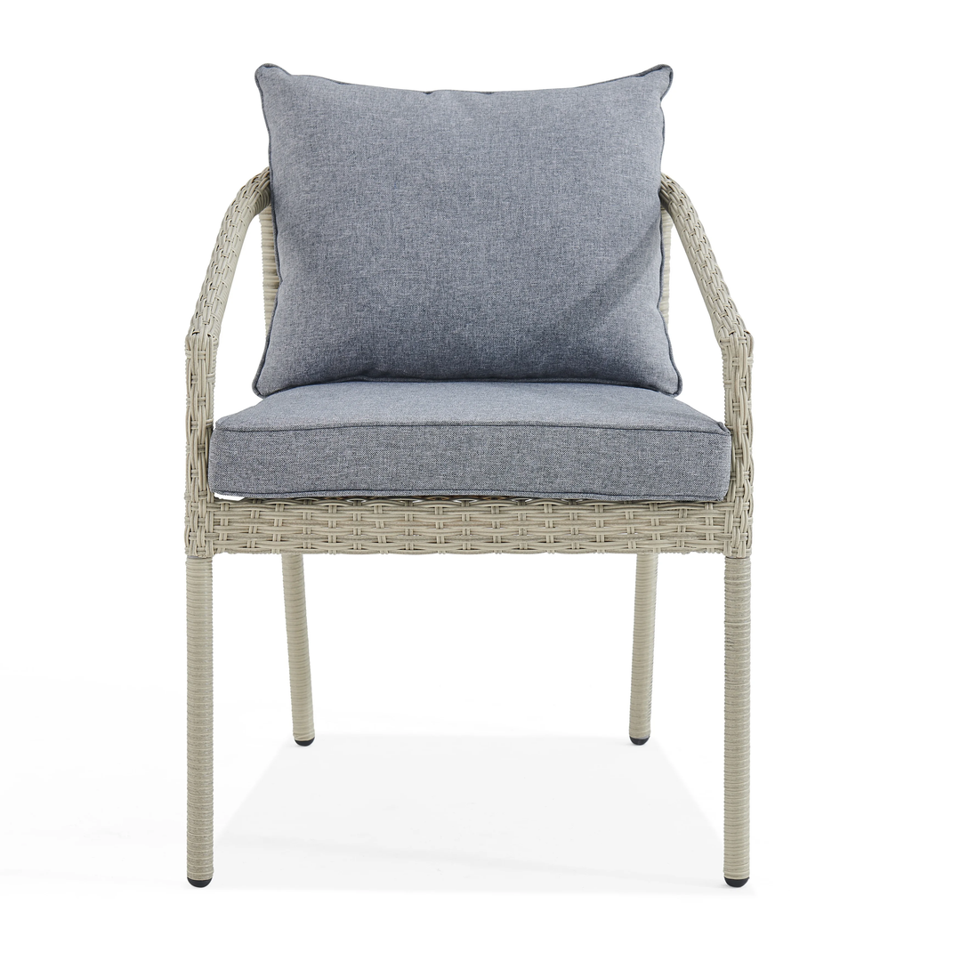 Coven Outdoor Garden Balcony Sofa Set 2 Seater, 2 Single seater and 1 Center Table Set (Cream)