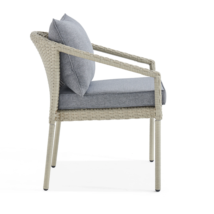 Coven Outdoor Garden Balcony Sofa Set 2 Seater, 2 Single seater and 1 Center Table Set (Cream)