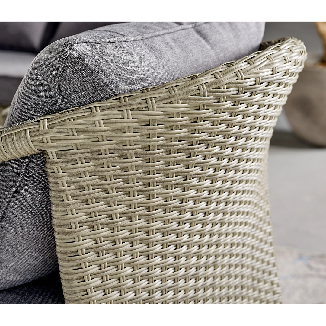 Coven Outdoor Garden Balcony Sofa Set 2 Seater, 2 Single seater and 1 Center Table Set (Cream)