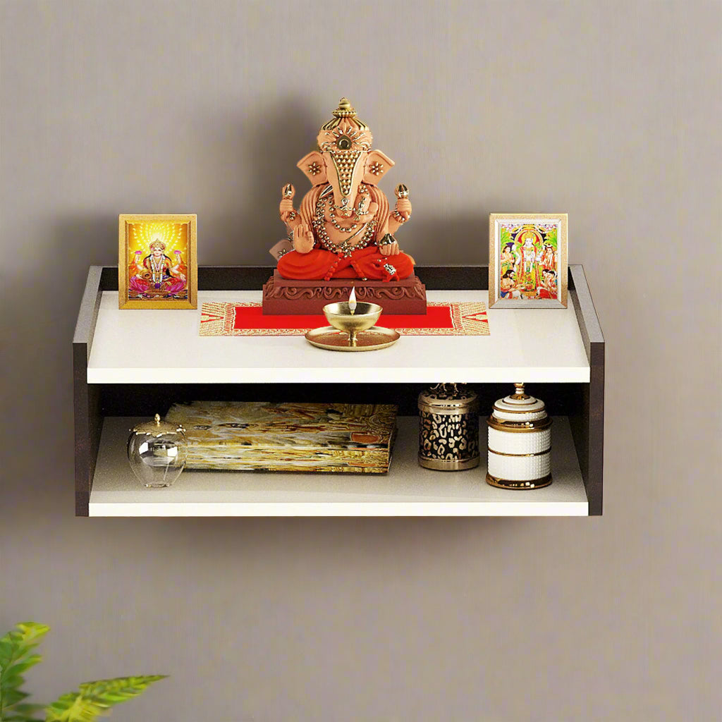 Diya Wall Mounted Small Home Temple | Puja Shelves for Home