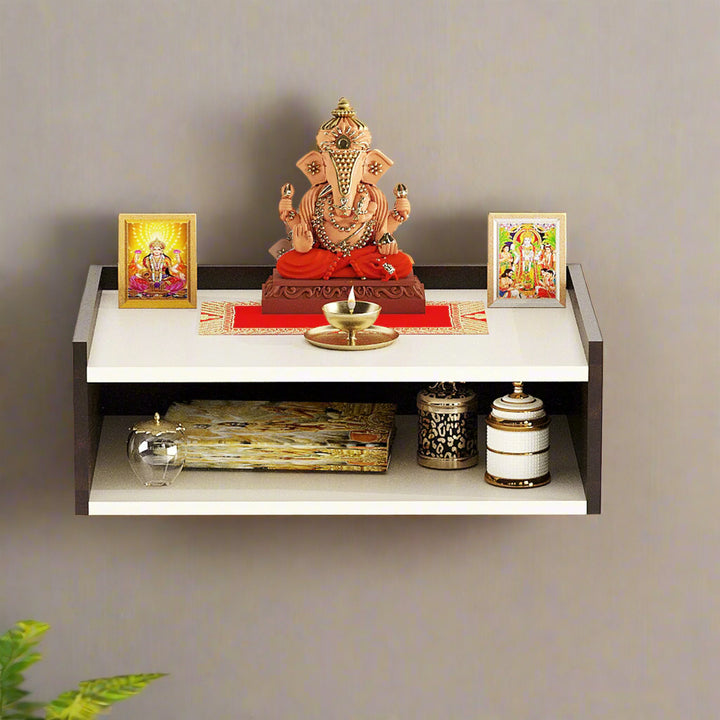 Diya Wall Mounted Small Home Temple | Puja Shelves for Home