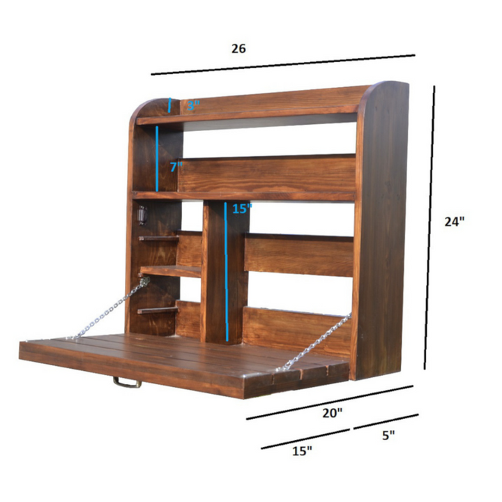 Lima - Wall-mounted Murphy Table/Bar Cabinet