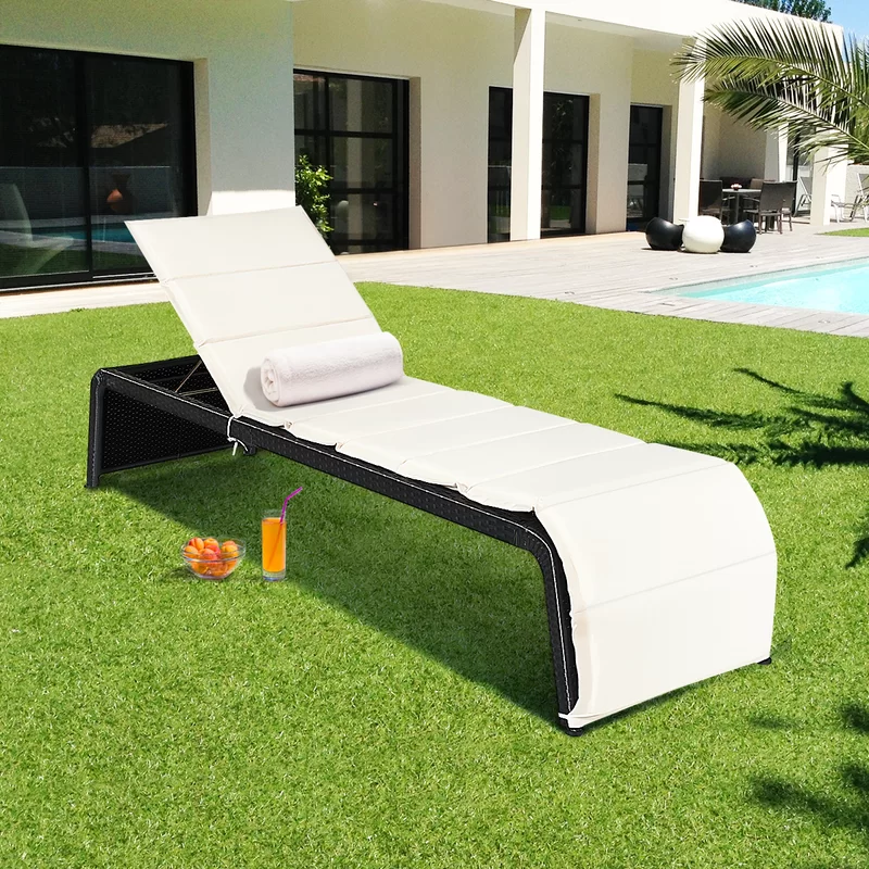Sike Outdoor Swimming Poolside Lounger (Black)