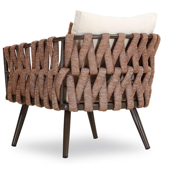 tya Kisele Outdoor Sofa Set 2 Seater, 2 Single seater and 1 Center Table (Brown) Braided & Rope