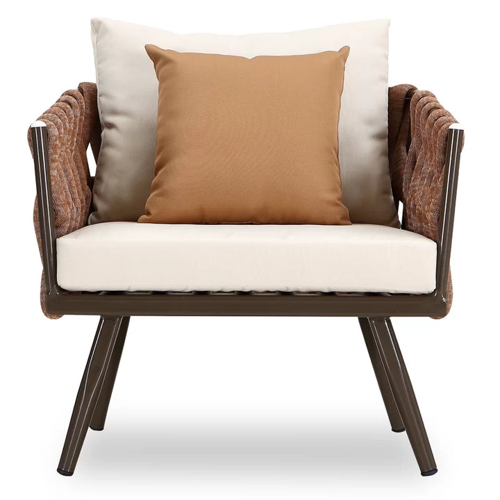 tya Kisele Outdoor Sofa Set 2 Seater, 2 Single seater and 1 Center Table (Brown) Braided & Rope