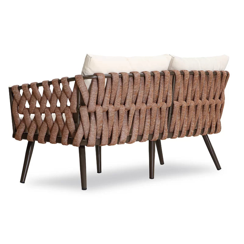 tya Kisele Outdoor Sofa Set 2 Seater, 2 Single seater and 1 Center Table (Brown) Braided & Rope