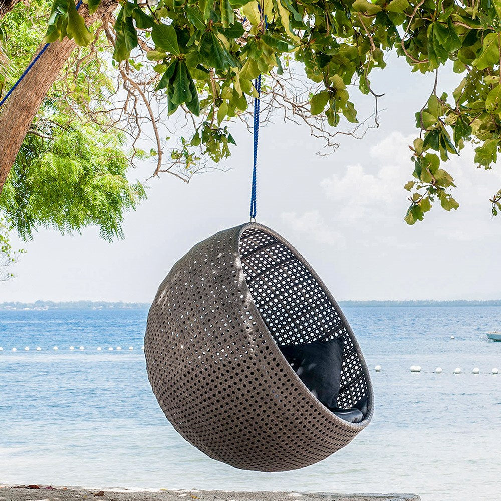 Verratti Single Seater Hanging Swing Without Stand For Balcony , Garden Swing (Grey)