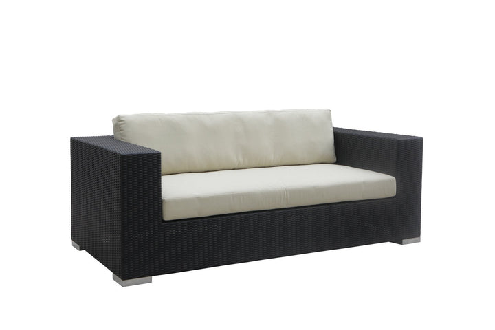 Spera Outdoor Garden Balcony Sofa Set 3 Seater, 2 Seater, 1 Seater, 1 Ottoman, 1 Center Table and 1 Side Table Set (Black)