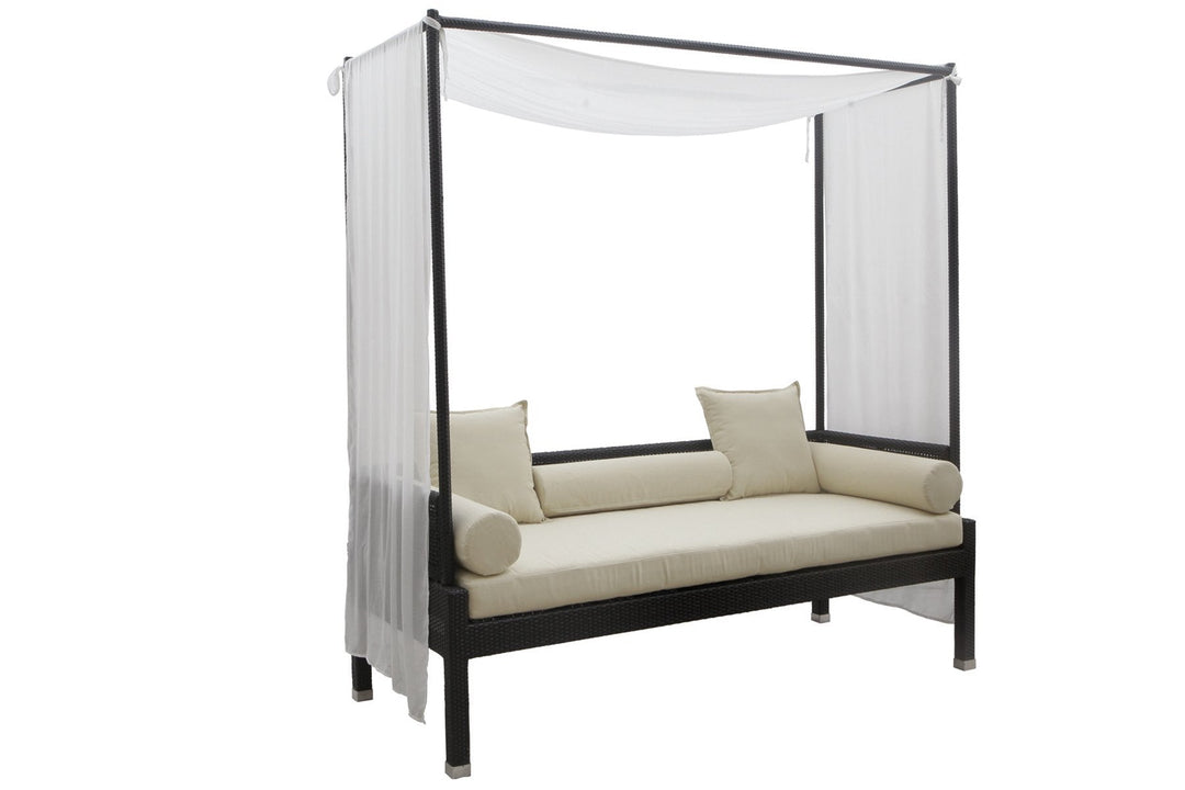 jimmy Outdoor Poolside Sunbed With Cushion Daybed (Black)