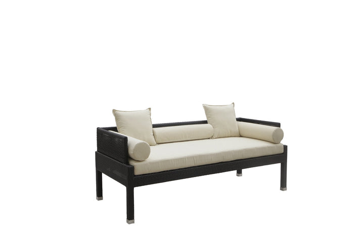 jimmy Outdoor Poolside Sunbed With Cushion Daybed (Black)