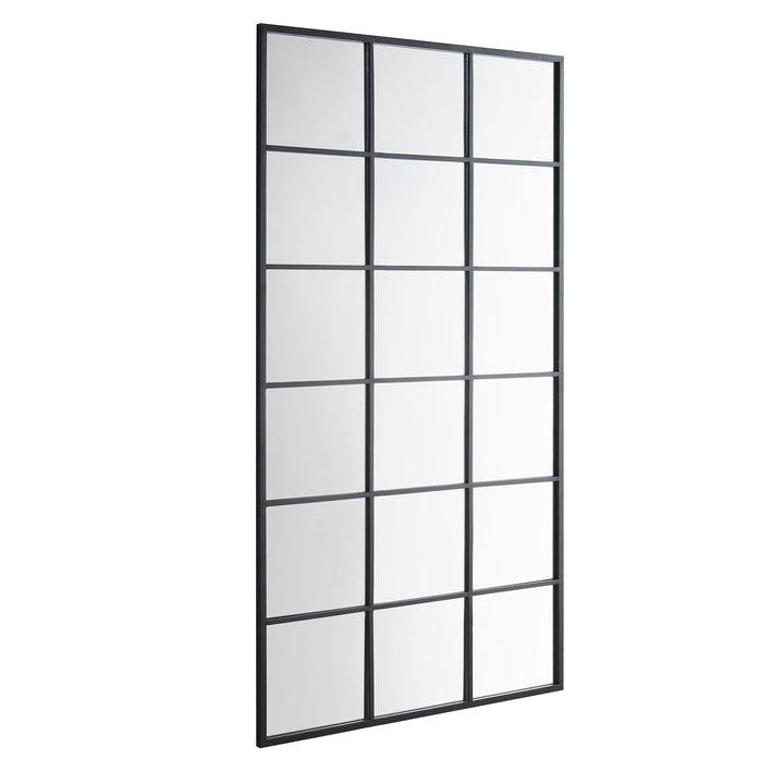 Chardwell Full Length Industrial Metal Window Mirror 180 x 100 cm Black Mirrors