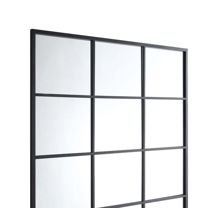 Chardwell Full Length Industrial Metal Window Mirror 180 x 100 cm Black Mirrors
