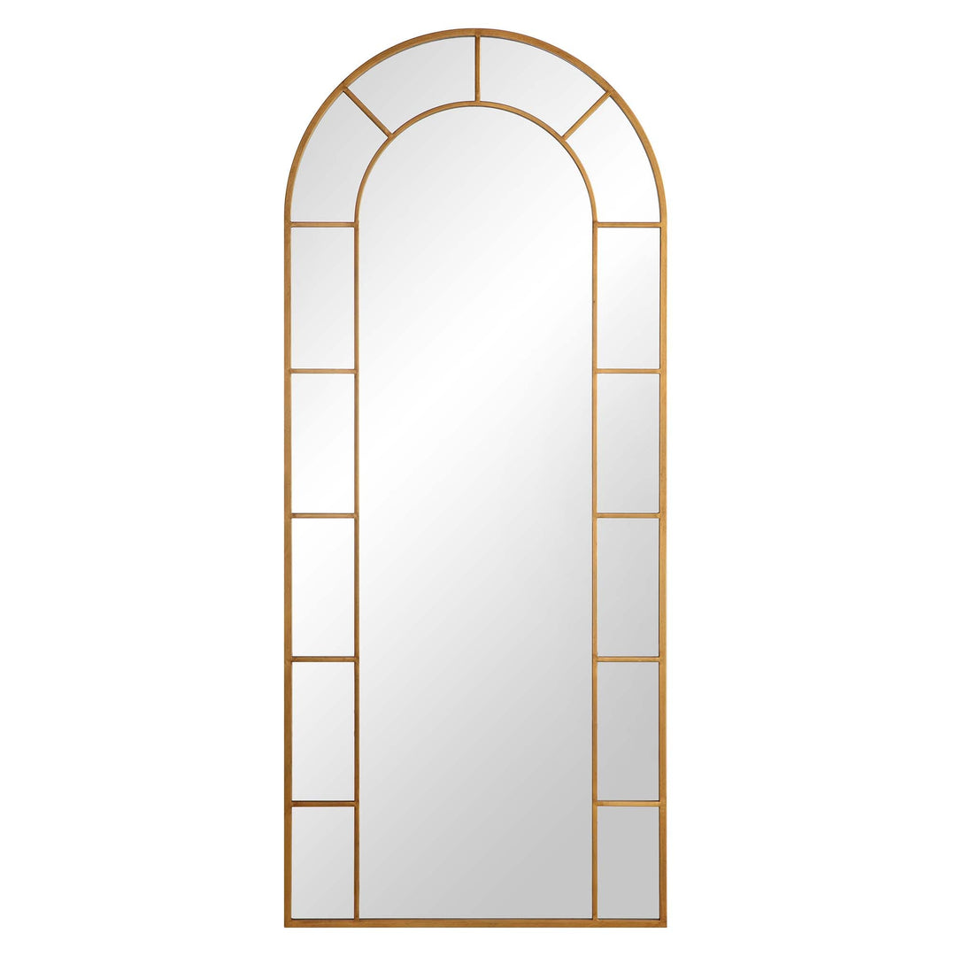 Beaumont Arched Full Length Metal Frame Mirror 178 x 76 cm Antique Gold Effect Mirrors