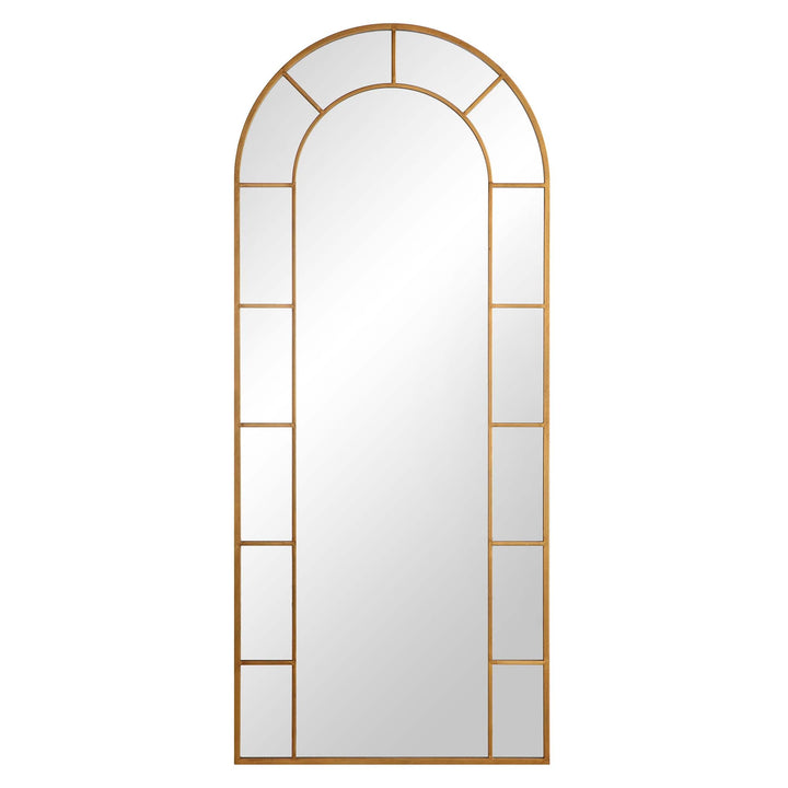Beaumont Arched Full Length Metal Frame Mirror 178 x 76 cm Antique Gold Effect Mirrors