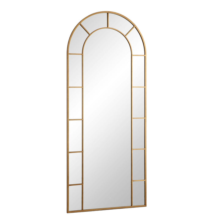Beaumont Arched Full Length Metal Frame Mirror 178 x 76 cm Antique Gold Effect Mirrors