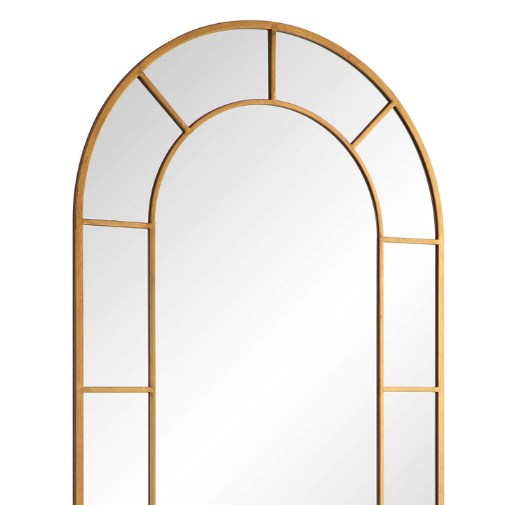 Beaumont Arched Full Length Metal Frame Mirror 178 x 76 cm Antique Gold Effect Mirrors