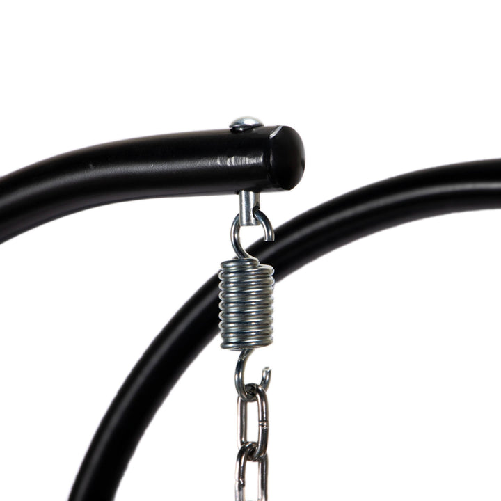 Fino Double Seater Hanging Swing With Stand For Balcony , Garden Swing (Dark Grey)