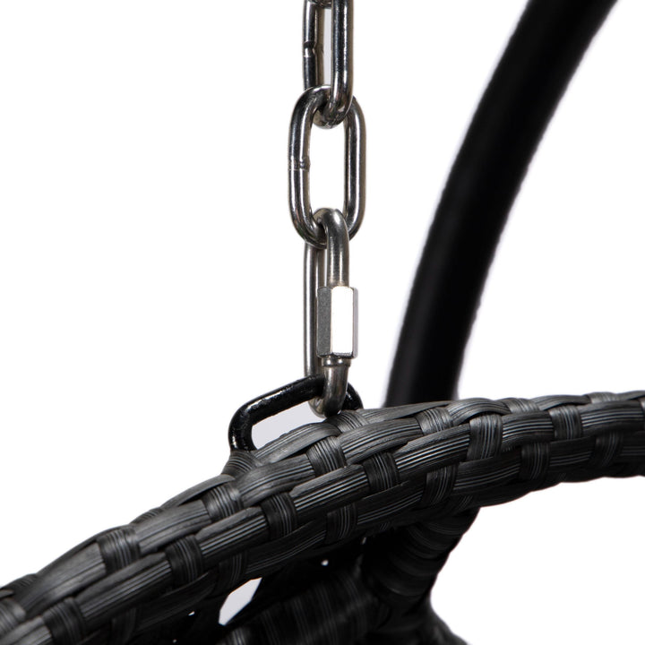 Fino Double Seater Hanging Swing With Stand For Balcony , Garden Swing (Dark Grey)