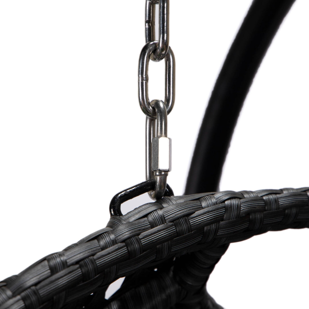 Fino Double Seater Hanging Swing With Stand For Balcony , Garden Swing (Dark Grey)