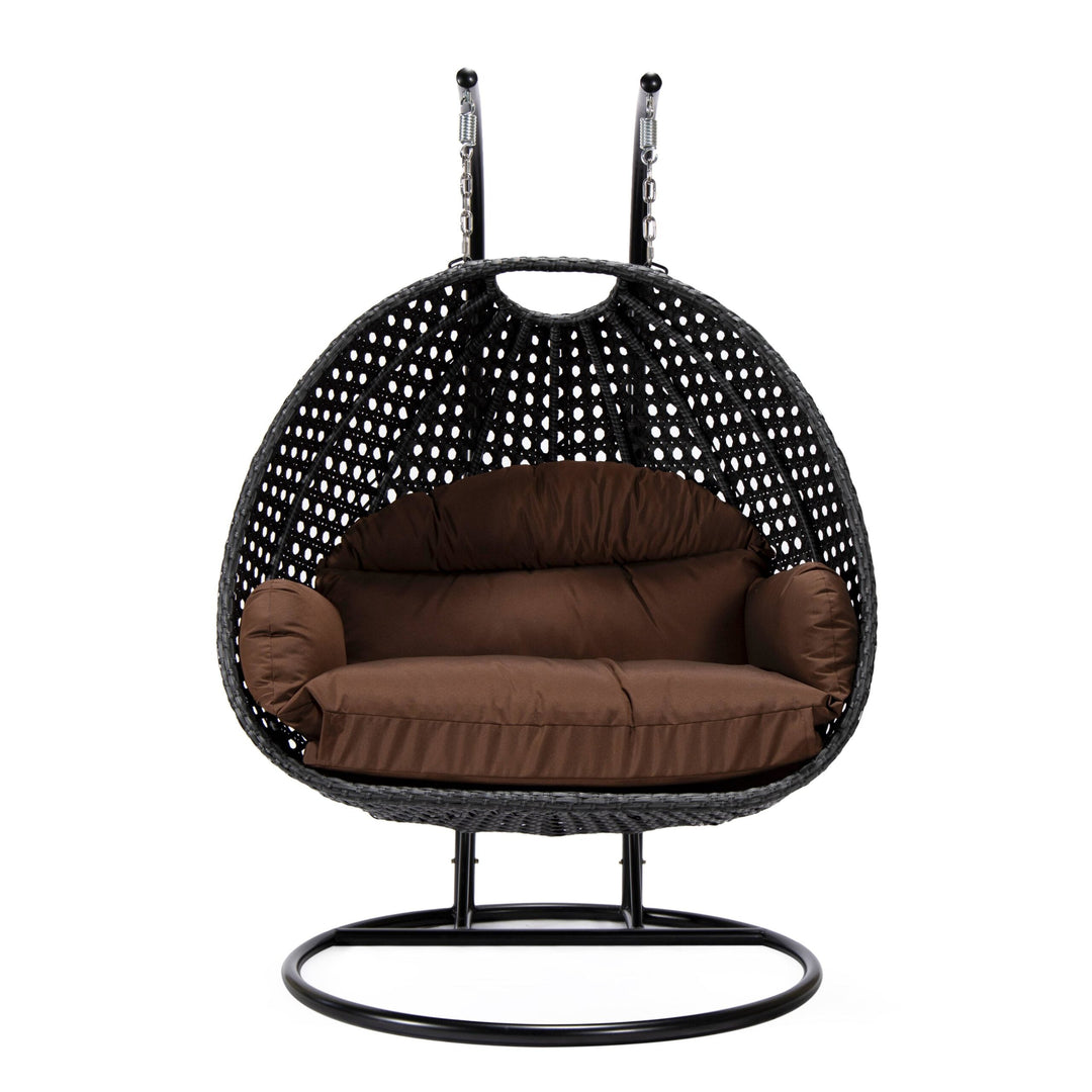 Fino Double Seater Hanging Swing With Stand For Balcony , Garden Swing (Dark Grey)