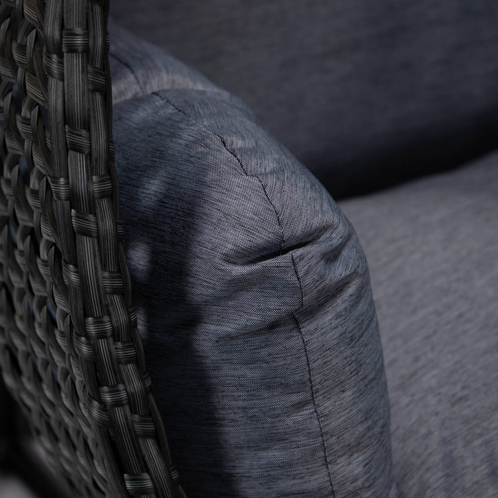 Fino Double Seater Hanging Swing With Stand For Balcony , Garden Swing (Dark Grey)