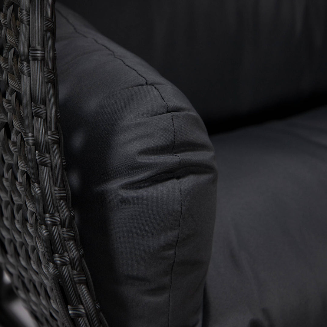 Fino Double Seater Hanging Swing With Stand For Balcony , Garden Swing (Dark Grey)