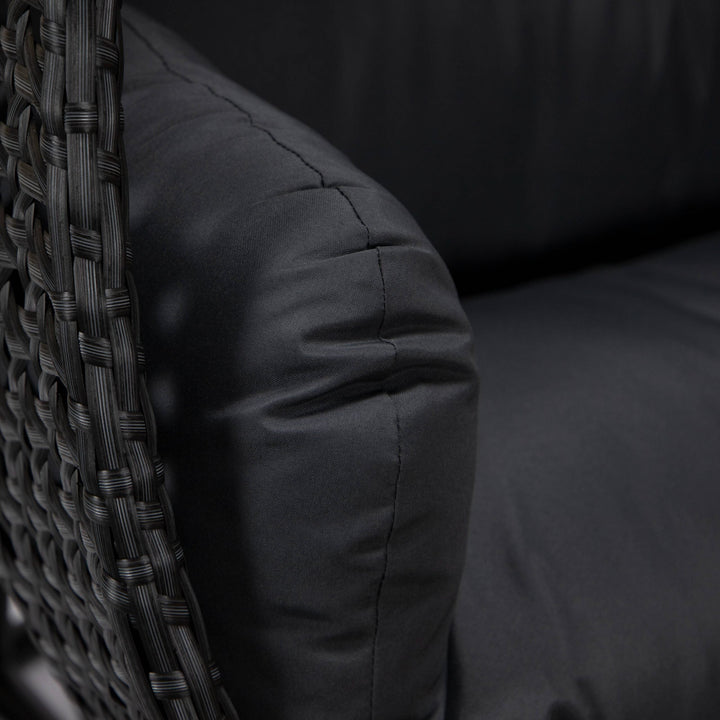 Fino Double Seater Hanging Swing With Stand For Balcony , Garden Swing (Dark Grey)